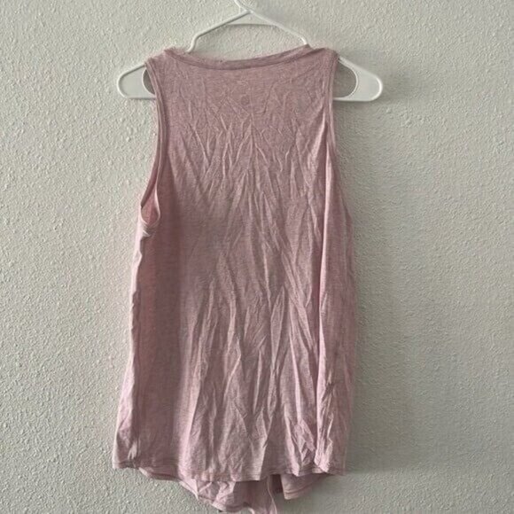S5 Lululemon Knot A Problem Tie Front V Neck Tank Heathered Petals Pink 8/10 - Picture 5 of 6